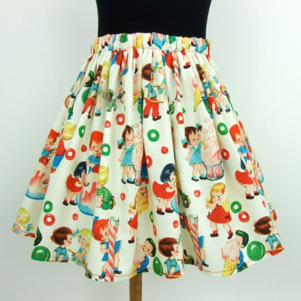 Vintage Candy Girls Pleated Aline Skirt